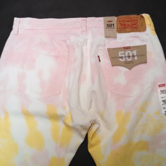 Levi's 501 '93 Straight Tie Dye Jeans 34x30 - Picture 3 of 7
